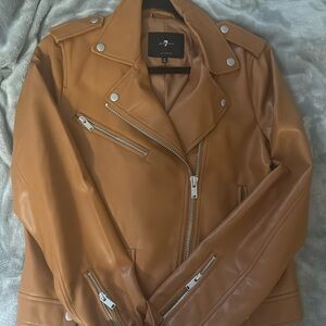 7 For All Mankind Leather Moto Jacket Size: S